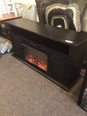 Electric Black Free Standing Fireplace