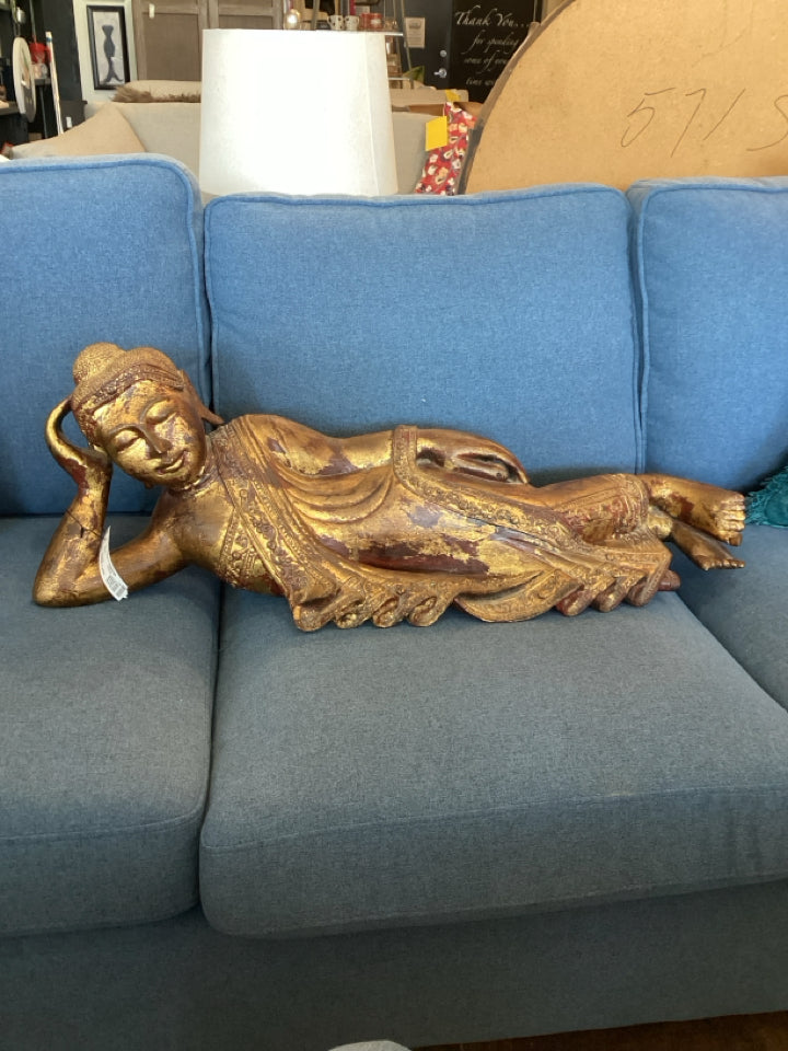 Oriental Gold Wood Buddha Statue