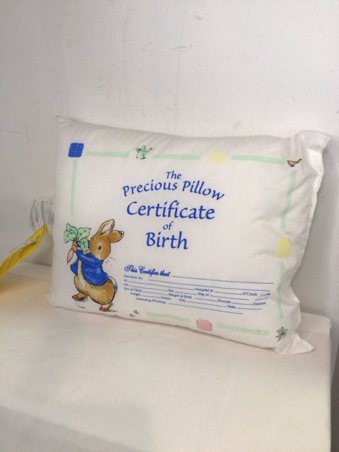 White/Blue Cotton Peter Rabbit Pillow