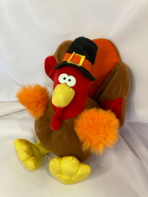 Turkey Brown/Multi Velour Turkey Holiday Item