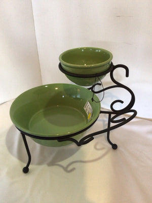 Holder Black Wrought Iron w/bowl Misc