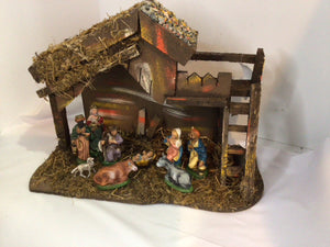 10 pieces Brown Wood Manger Holiday Item