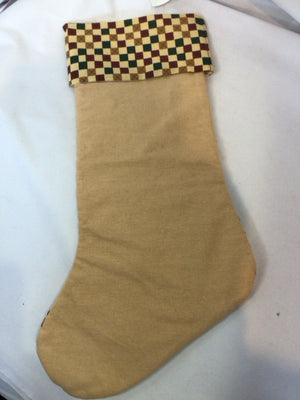 Stocking Tan/multi Polyester Snowman Holiday Item