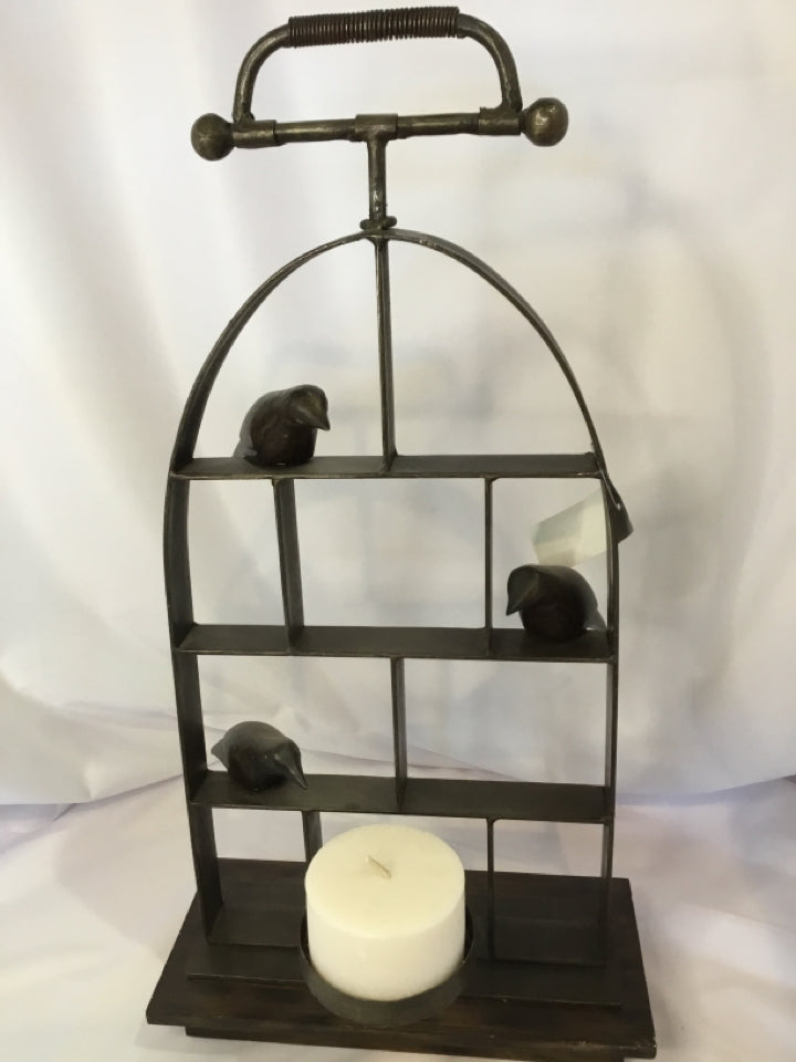 Uttermost Pair Bronze Iron Birds Candle Holders