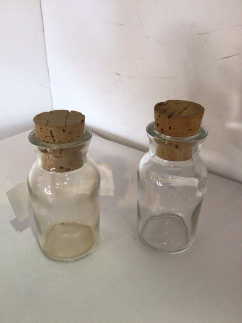 Pair Clear Glass Bottle Set