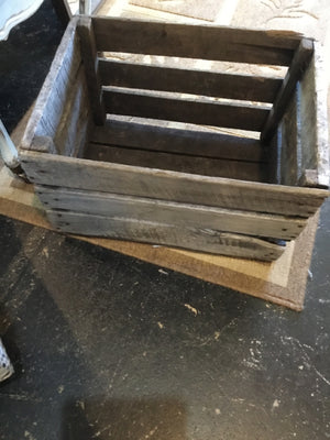 Rustic Gray Wood Crate