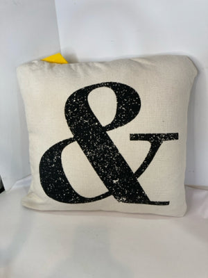 White/Black Cotton Pillow