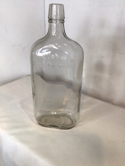 Vintage Clear Glass Quart Bottle