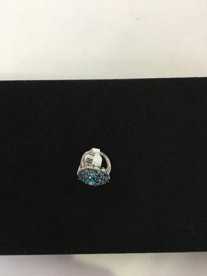 Sterling Silver Blue Rhinestone Ring