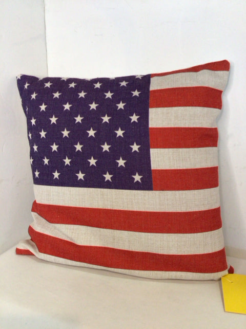 Patriotic White/Red Flag Pillow