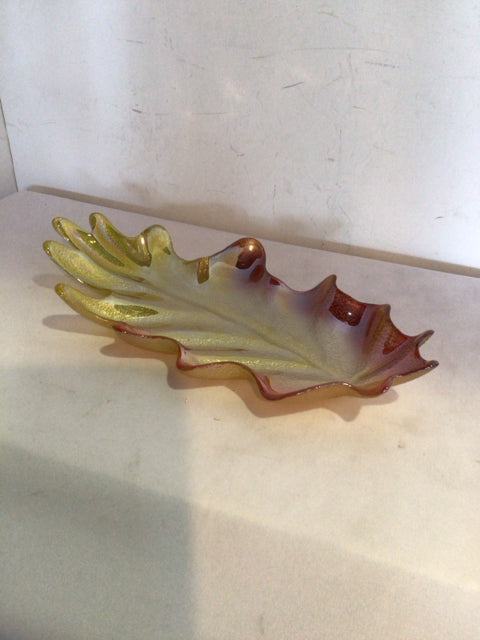 Autumn Glass Leaves Plate