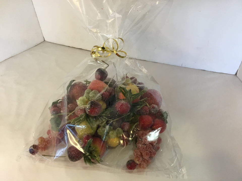 Vintage Fruit Red/Multi Resin Ornaments Set of 6 Holiday Item