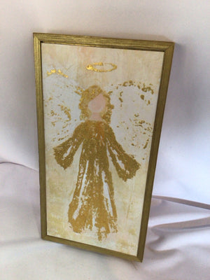 Gold/Cream Angel Framed Art