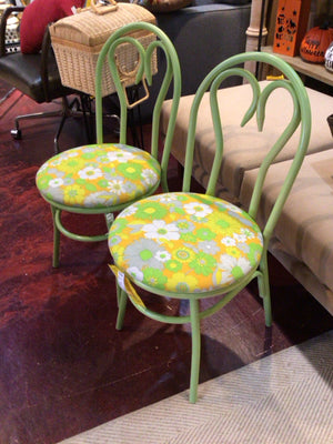 Retro Bentwood Painted Green Chair Set