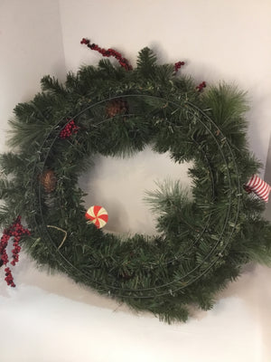 Wreath Green Frosted Holiday Item