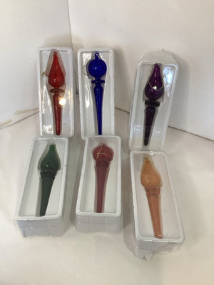 Christmas Multi-Color Glass Ornaments Set of 6 Holiday Item