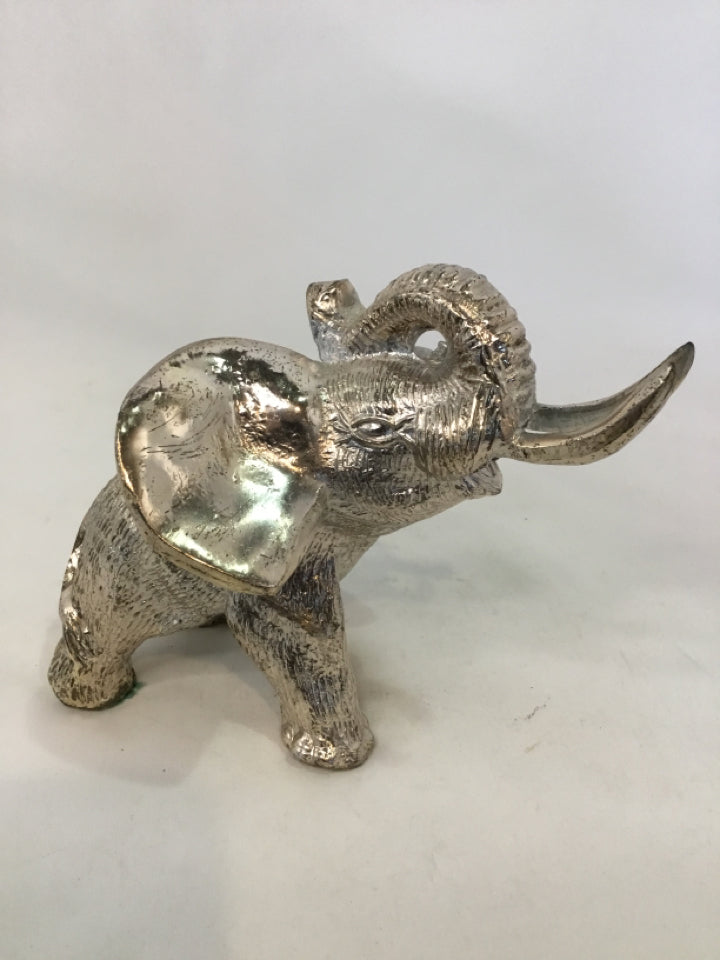 Silver Metal Elephant Figurine