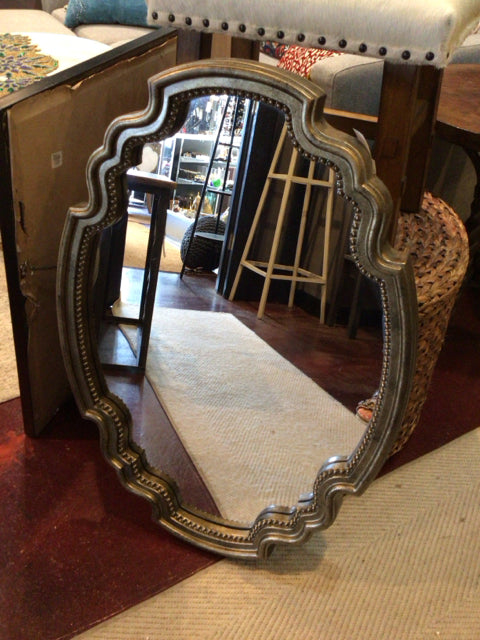 Scalloped Gold Plastic Mirror