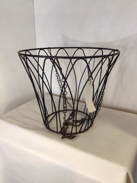 Outdoor/Outside Black Metal Hanging Basket