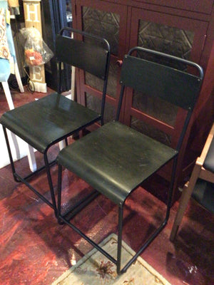 Pair Wood Black Barstool/Bar Stool
