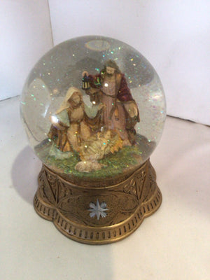 Christmas Gold/Multi Resin Nativity Musical Holiday Item