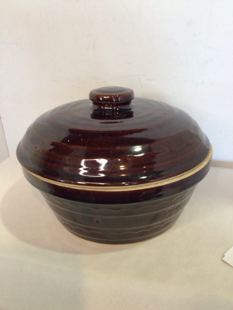 Marcrest Brown Pottery Lidded Baking Dish