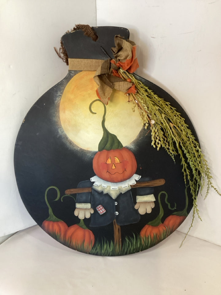 Halloween Black/Orange Wood Wall Hanging Pumpkins Holiday Item
