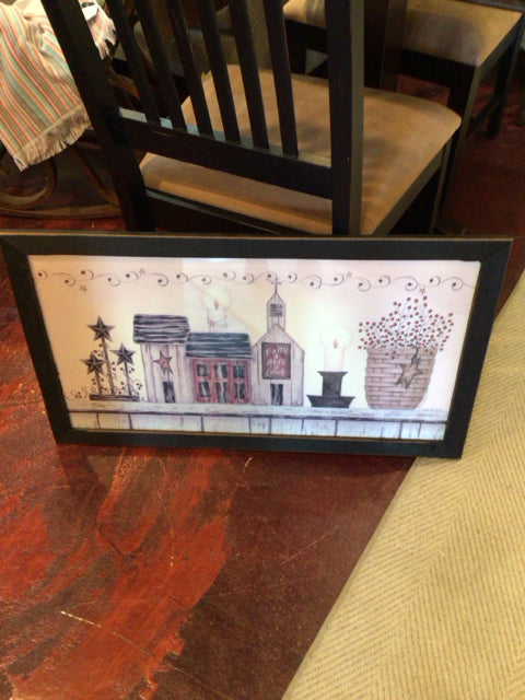 Signed Gray/Black Still Life Framed Art