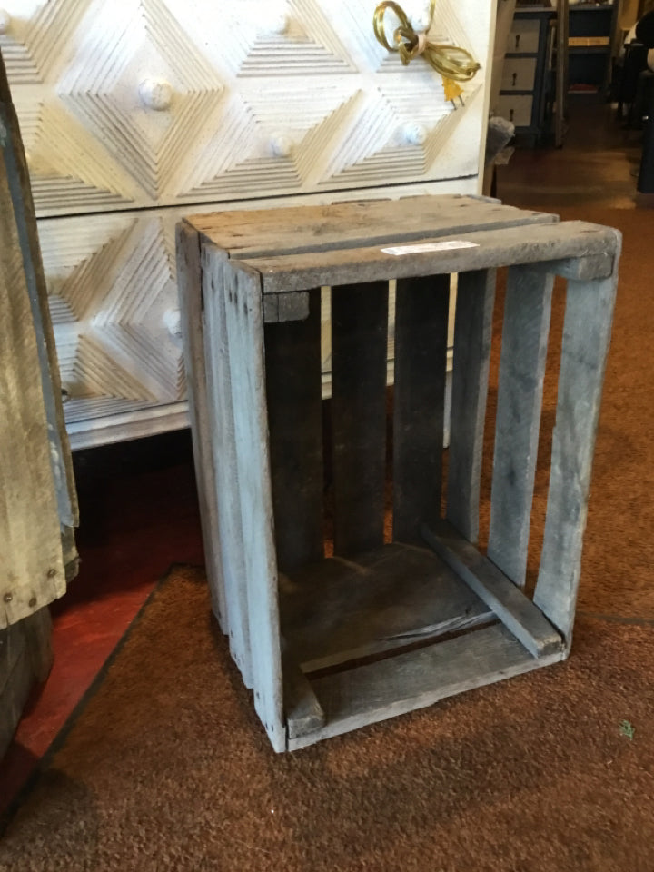 Rustic Gray Wood Crate