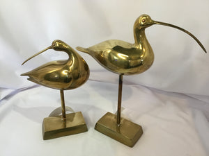 Mid Century Brass Pair Birds Figurine