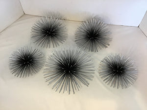Metal Starburst Set of 5 Silver Wall Decoration Art