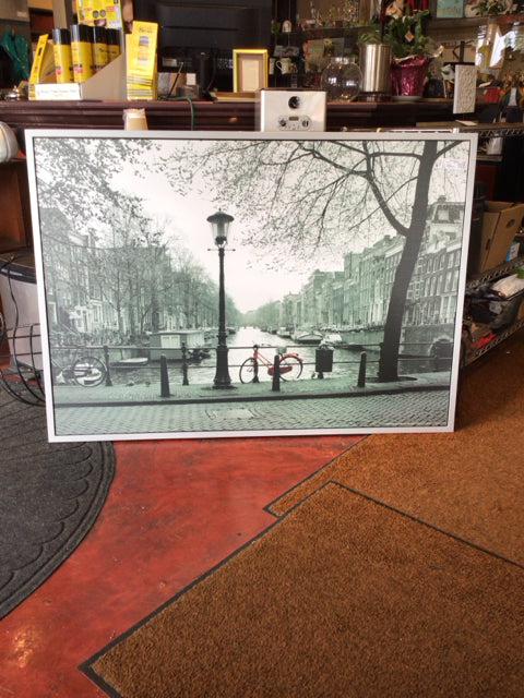 IKEA Black/White City Scape Bicycle Framed Art