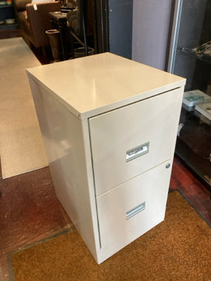 Metal 2 Drawers Cream File Cabinet