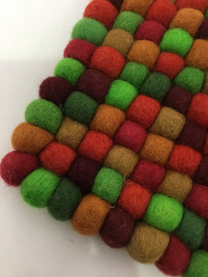 Trivet Multi-Color Felt Square Misc