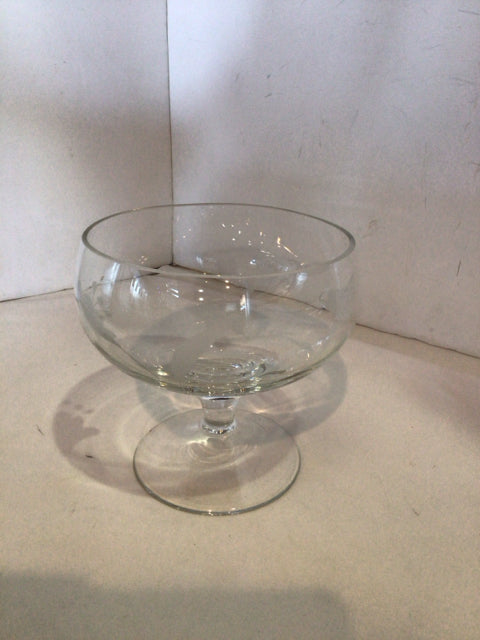 Retro Clear Glass Etched Bowl