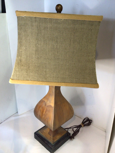 Rustic Brown Natural Wood 3 Way Lamp
