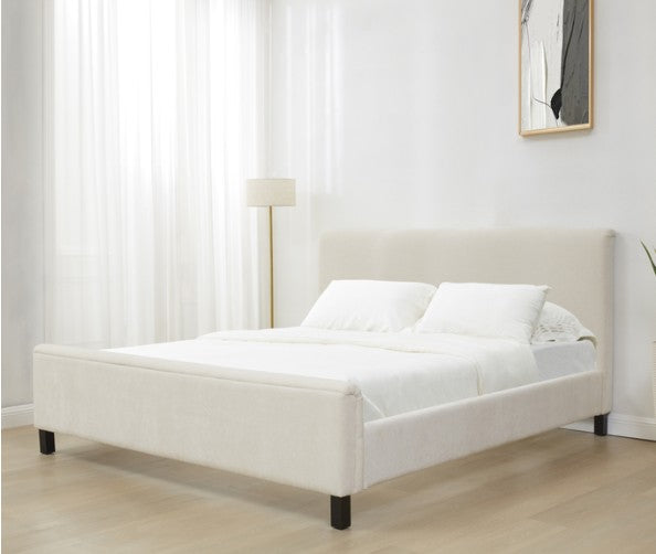 Havenly Bed 45N7DN7F Finney Upholstered Bed - Creme