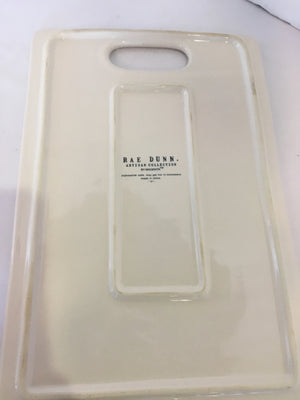 Rae Dunn Serving White/Black Ceramic Tray