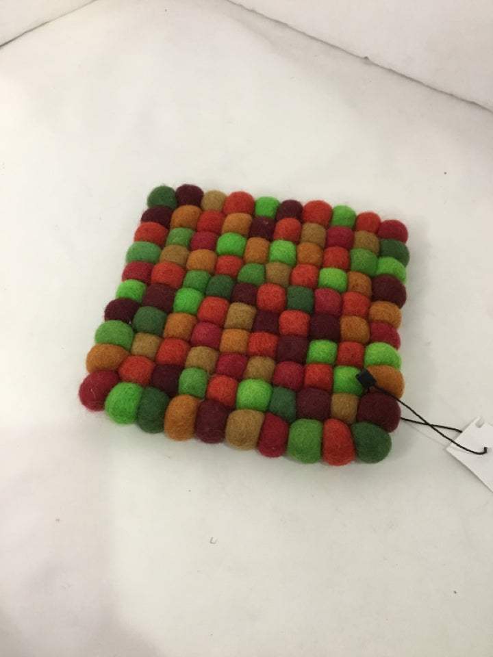 Trivet Multi-Color Felt Square Misc