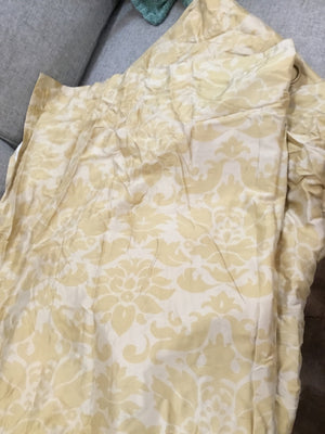 Pottery Barn Pair Yellow Silk Draperies/Curtains