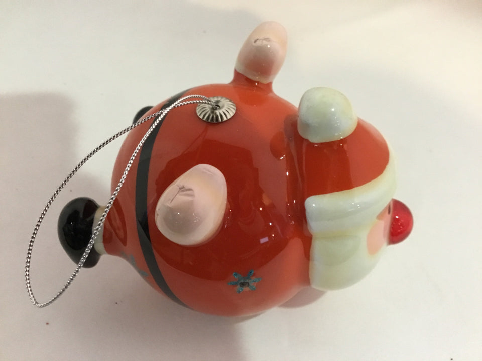 Ornament Orange Ceramic Santa Holiday Item