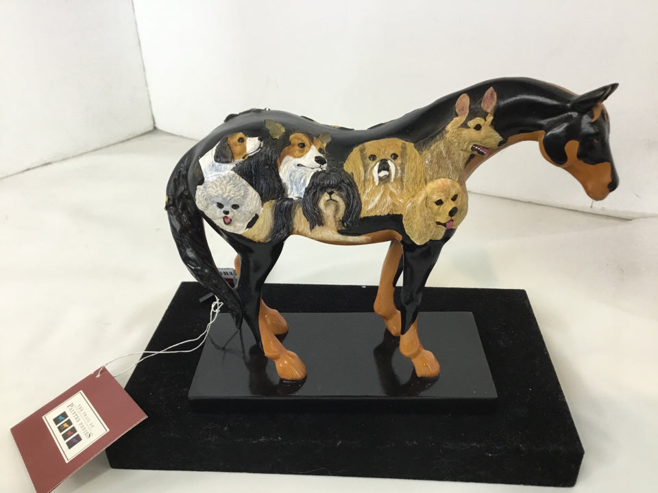 Multi-Color Horse w/Box Figurine
