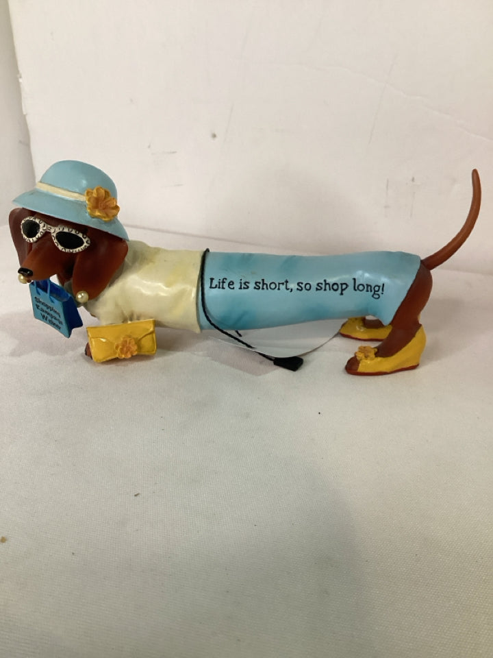 Multi-Color Resin Dachshunds Figurine