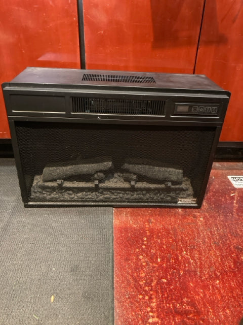 Inset Black Metal Electric Fireplace