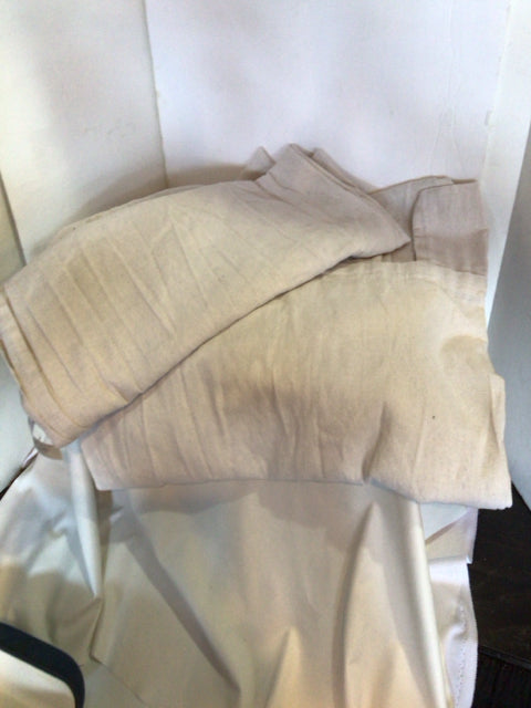 Lush Decor Pair Cream Linen Tab Top Draperies/Curtains