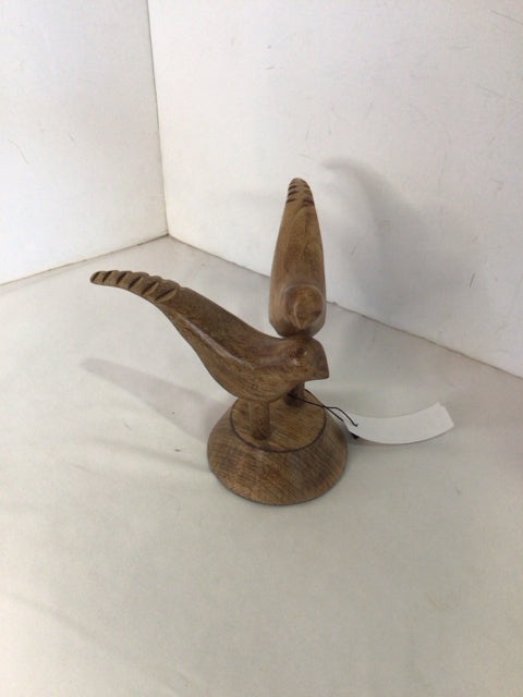 Brown Wood Birds Statue