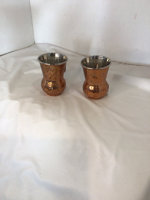 William Sheppee Pair Copper Glasses
