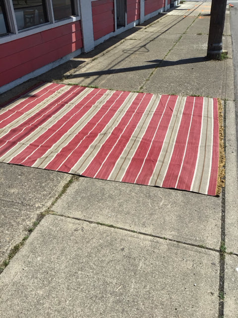 Pottery Barn Wool Stripe Red/Tan Rug