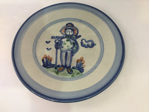 Hadley Gray/Blue Stoneware Man Plate