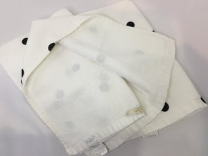 Kate Spade Pair White/Black Cotton Polka Dot Towel Set